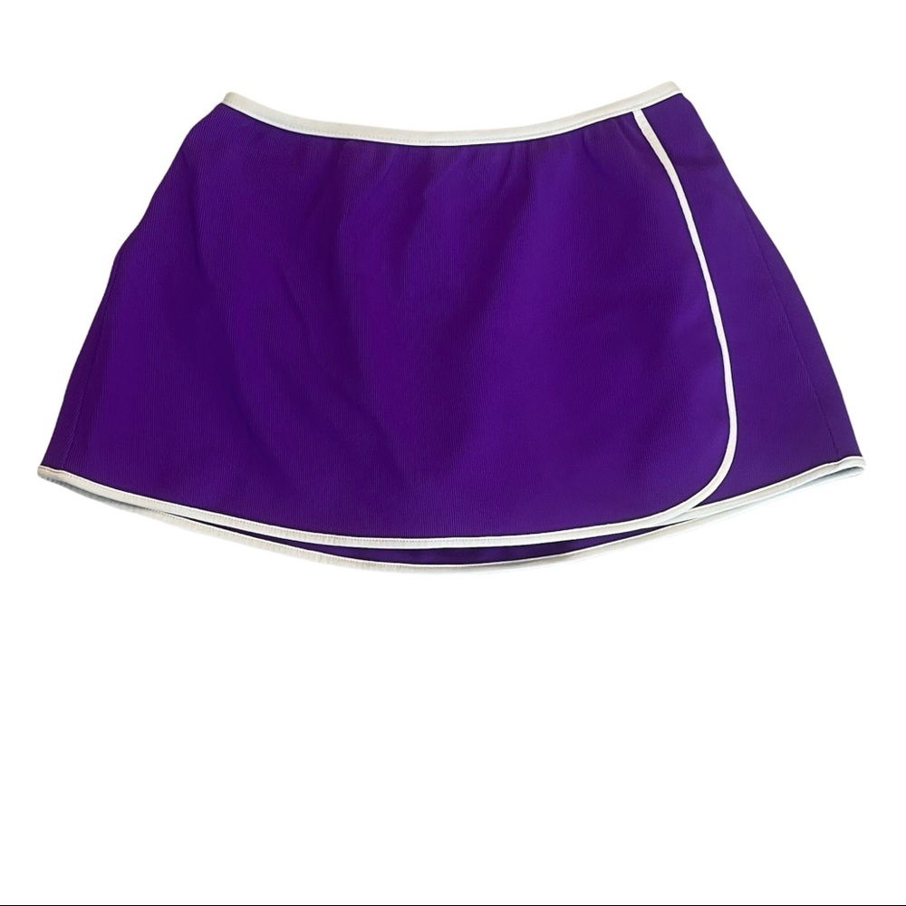 Lands’ End Purple Swim Wrap Skirt Bottoms with Built in Briefs Size 12